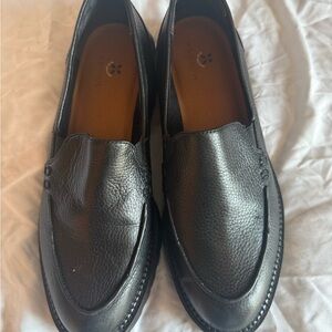 Caslon Black Leather Flats Sleek Loafers